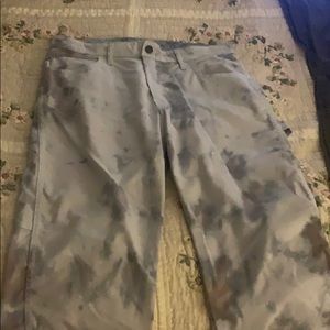 black and blue tie dye carpenter dickies